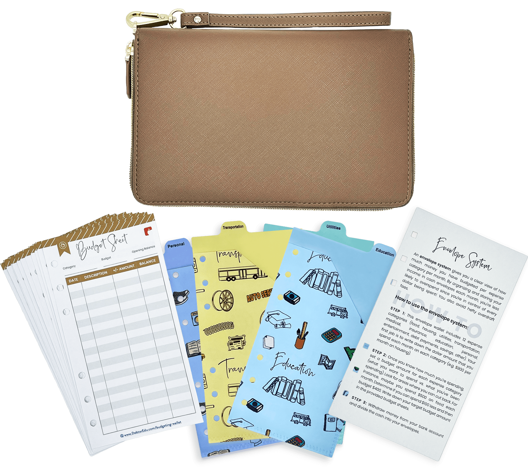 LEATHER BUDGET ENVELOPE WALLET