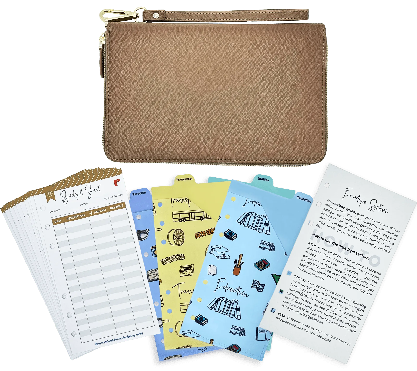 LEATHER BUDGET ENVELOPE WALLET